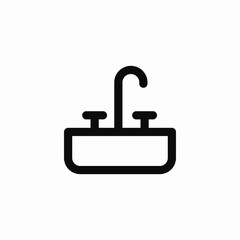 sink tap water icon sign vector