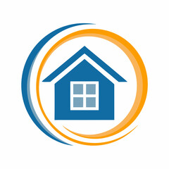 Real Estate Home Circle Logo Vector.