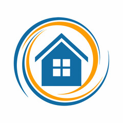 Real Estate Home Circle Logo Vector.