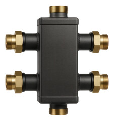 Hydraulic separator designed for a private house's heating system to manage temperature and flow.