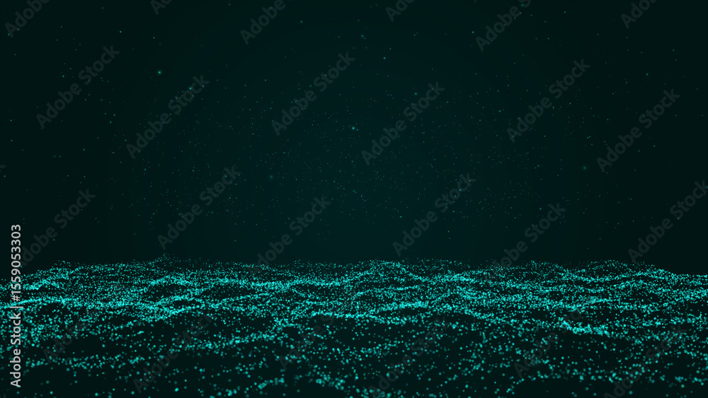 Poster technology background seamless looping exploding particles innovation. futuristic abstract digital d