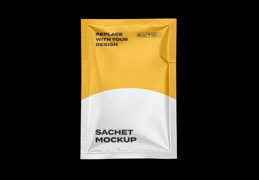 Sachet Cosmetic Cream Lotion Perfume Tea Wet Wipe Pack Package Box Shop Plastic Mockup Template Packaging Branding Brand Identity