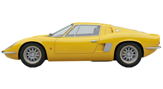 Isolated Yellow Sport Car