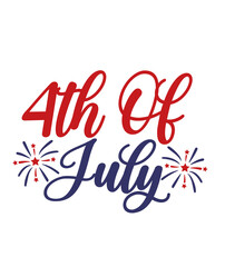 4th of July Independence Day typography clip art design on plain white transparent isolated background for card, shirt, hoodie, sweatshirt, apparel, tag, mug, icon, poster or badge