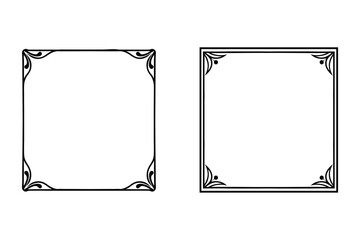 retro vintage ornamental frame and border vector set