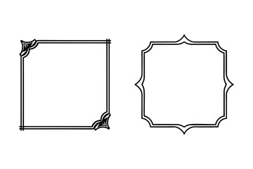 retro vintage ornamental frame and border vector set