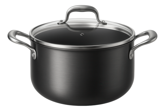 A flat-bottomed aluminum cauldron, ideal for making pilaf on a gas stove in an apartment.