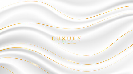 White background with elegant golden lines, use for template or cover. Elegant premium white background. vector illustration	