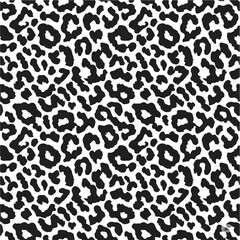 Black and white seamless leopard print textile design for vintage fabric decor