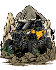 Yelow sxs with montain background © Pepen