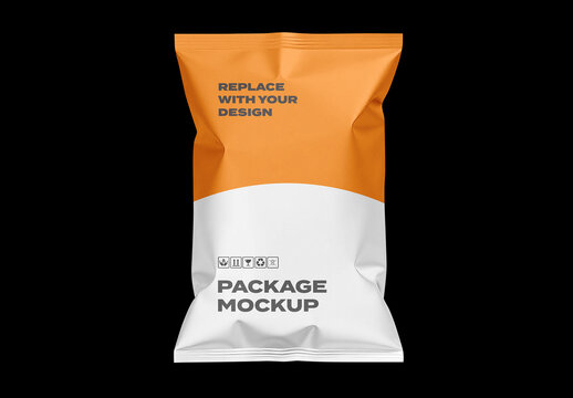 Snack Container Foil Food Pack Package Box Shop Plastic Mockup Template Packaging Branding Brand Identity