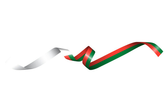 Set of flag ribbon with colors of Madagascar for independence day celebration decoration - Powered by Adobe