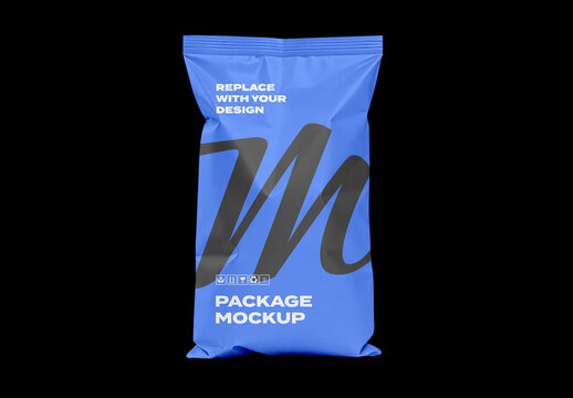 Snack Container Foil Food Pack Package Box Shop Plastic Mockup Template Packaging Branding Brand Identity
