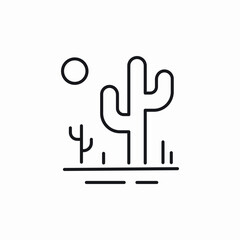 cactus desert icon sign vector