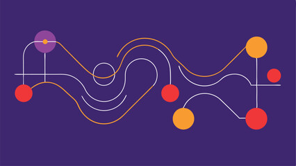 Modern abstract design featuring flowing lines and circular shapes with transparent elements