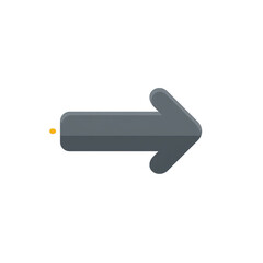 Fototapeta premium Stylized dark grey arrow icon with shadow, ideal for navigation or design projects.