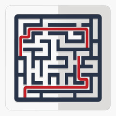 Navigating the labyrinth: a vector illustration of the solution path through a maze
