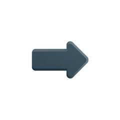 3D blue right arrow icon on a transparent background, perfect for web design and apps.