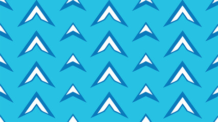 Repeating geometric pattern of white and blue arrows suitable for decorative backgrounds