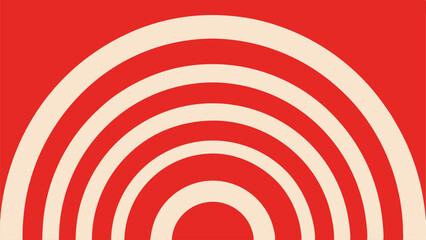 Retro arc design with red and creamy white colors seamless background