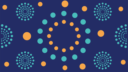 Seamless pattern design of abstract geometric dot clusters forming beautiful motion patterns
