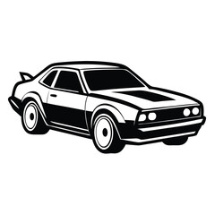 Fototapeta premium Boldly Outlined Muscle Car Depicting Automotive Design and Powerful Nostalgia Evoking Classic Era Car Enthusiast Appreciation