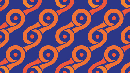 Seamless pattern of abstract orange and blue design suitable for various applications