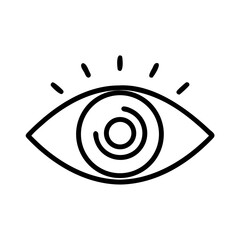 Eye icon in black outline style on white background