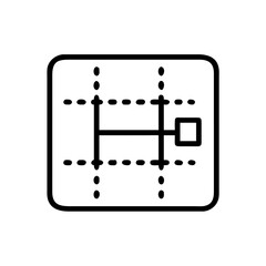 Resize grid icon in black line style on white background