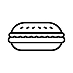 Sandwich icon in black line style on white background