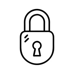 Padlock icon in black line style on white background