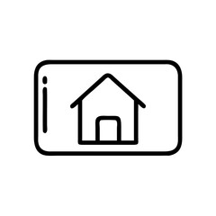 Home button icon in black line style on white background