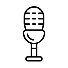 Microphone icon in black outline style on white background