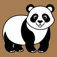 Cute panda cartoon vector illustration with bamboo