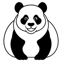 Cute panda cartoon vector illustration with bamboo