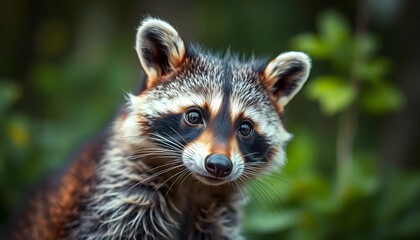 Obraz premium Curious Raccoon Close-up