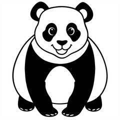 Cute panda cartoon vector illustration with bamboo