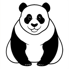 Cute panda cartoon vector illustration with bamboo