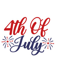 4th of July Independence Day typography clip art design on plain white transparent isolated background for card, shirt, hoodie, sweatshirt, apparel, tag, mug, icon, poster or badge