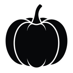 Simple Black and White Pumpkin Silhouette Illustration