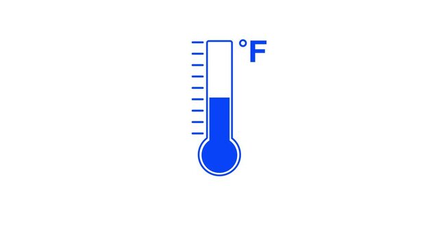 Thermometer Rising and cooling Animation. Green Screen, Chroma key.