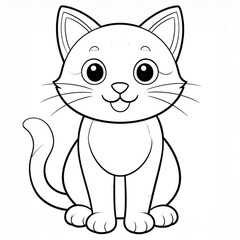 Fototapeta premium Cute Cartoon Cat Illustration