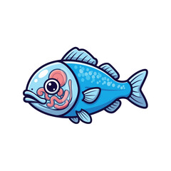 Cute sea creature icons very cool design