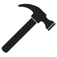 Classic Claw Hammer Icon Construction, DIY, and Repair Tool Silhouette