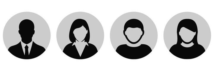 Professional Male and Female Avatar Icon Set – Business Profile Faces for App, Web and UI Design