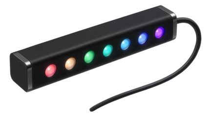Customizable smart LED module for TV backlighting in a bachelor pad, allowing users to create personalized color sequences for gaming sessions.