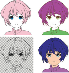 Illustration of a girl in anime style vector
