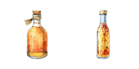 chinese vinegar watercolor vector illustration