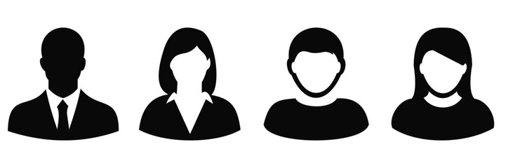 Professional Male and Female Avatar Icon Set – Business Profile Faces for App, Web and UI Design
