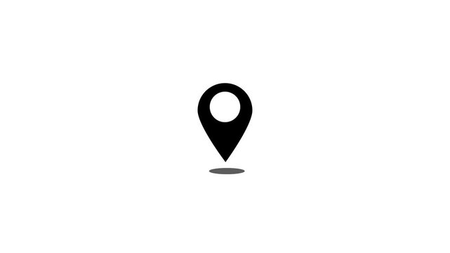 GPS location pointer animated icon. Location line icon motion graphic animation. Location, Map , Pin, Hotel Line Icon. Map marker icon moving up down animation.